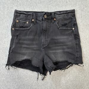 Pistola Denim Short WMNS 27High Rise Cut-Off Distressed Black Straight Zip Fly